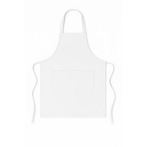 White Adjustable Apron with Pockets – Unisex Polyester Apron for Cooking, Crafts